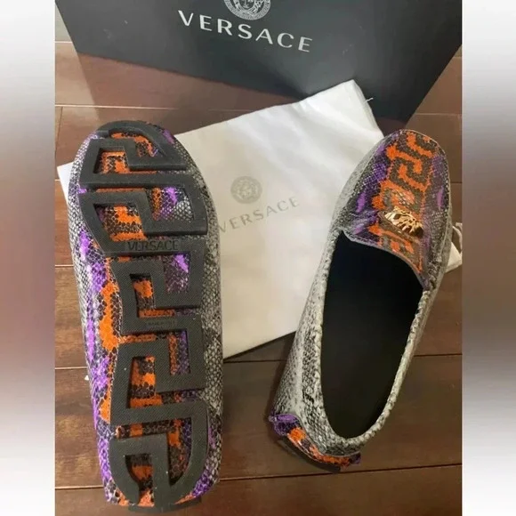 Versace Python print loafers size 41
